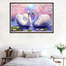 Load image into Gallery viewer, Two White Swans 40*30CM(Canvas) Round Drill Diamond Painting