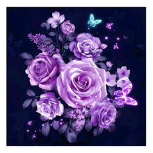 Load image into Gallery viewer, Purple Flowers 30*30CM(Canvas) Round Drill Diamond Painting