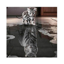 Load image into Gallery viewer, Cat Tiger 30*30CM(Canvas) Round Drill Diamond Painting