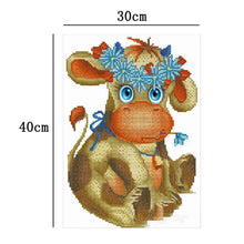 Load image into Gallery viewer, Cartoon Cow 40*30CM(Canvas) Round Drill Diamond Painting