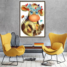 Load image into Gallery viewer, Cartoon Cow 40*30CM(Canvas) Round Drill Diamond Painting