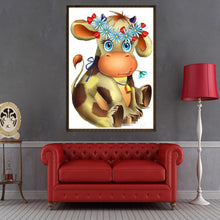 Load image into Gallery viewer, Cartoon Cow 40*30CM(Canvas) Round Drill Diamond Painting