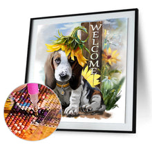 Load image into Gallery viewer, Cute Dog 30*30CM(Canvas) Round Drill Diamond Painting