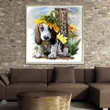 Load image into Gallery viewer, Cute Dog 30*30CM(Canvas) Round Drill Diamond Painting