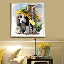 Load image into Gallery viewer, Cute Dog 30*30CM(Canvas) Round Drill Diamond Painting