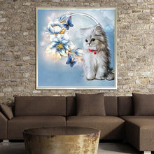 Load image into Gallery viewer, Cat 30*30CM(Canvas) Round Drill Diamond Painting