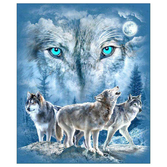Wolf 30*35CM(Canvas) Round Drill Diamond Painting