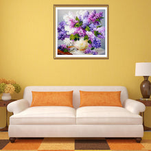 Load image into Gallery viewer, Lavender Vase 30*30CM(Canvas) Full Round Drill Diamond Painting