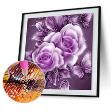 Load image into Gallery viewer, Rose 25x25cm(canvas) partial round drill diamond painting