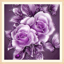 Load image into Gallery viewer, Rose 25x25cm(canvas) partial round drill diamond painting