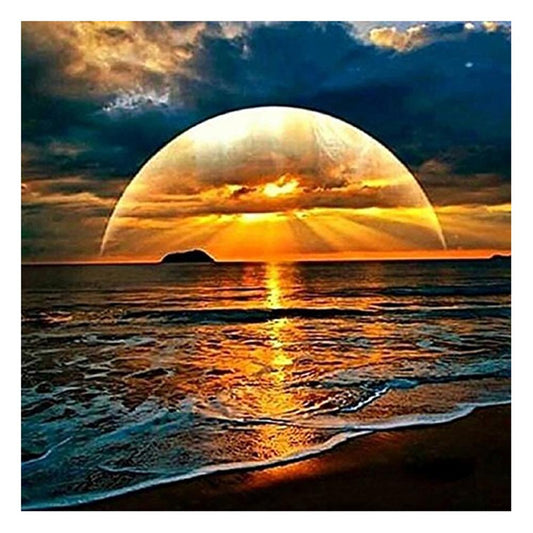 Rising Sun Sea 30*30CM(Canvas)-Full Round Drill Diamond Painting