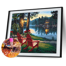 Load image into Gallery viewer, Lakeside 35*25CM(Canvas) Full Round Drill Diamond Painting