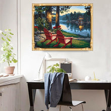 Load image into Gallery viewer, Lakeside 35*25CM(Canvas) Full Round Drill Diamond Painting