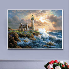 Load image into Gallery viewer, Lighthouse 40*30CM(Canvas) Full Round Drill Diamond Painting