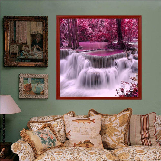 Waterfall 30*30CM(Canvas) Full Round Drill Diamond Painting