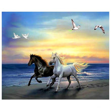 Load image into Gallery viewer, Horses 30*40CM(Canvas) Partial Round Drill Diamond Painting