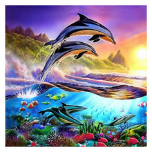 Load image into Gallery viewer, Dolphin 30*30CM(Canvas) Full Round Drill Diamond Painting