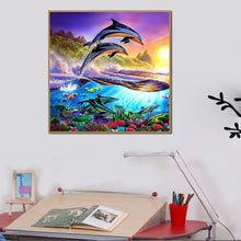 Load image into Gallery viewer, Dolphin 30*30CM(Canvas) Full Round Drill Diamond Painting