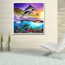Load image into Gallery viewer, Dolphin 30*30CM(Canvas) Full Round Drill Diamond Painting