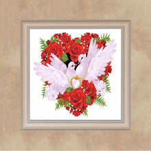 Load image into Gallery viewer, Rose Love Pigeon 30*30CM(Canvas) Full Round Drill Diamond Painting