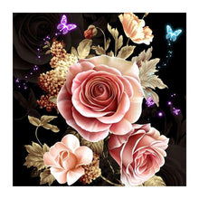 Load image into Gallery viewer, Butterfly Flowers 30*30CM(Canvas) Partial Round Drill Diamond Painting