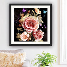 Load image into Gallery viewer, Butterfly Flowers 30*30CM(Canvas) Partial Round Drill Diamond Painting
