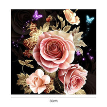 Load image into Gallery viewer, Butterfly Flowers 30*30CM(Canvas) Partial Round Drill Diamond Painting