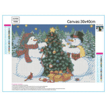 Load image into Gallery viewer, Snowman Christmas Tree 30*40CM(Canvas) Full Round Drill Diamond Painting