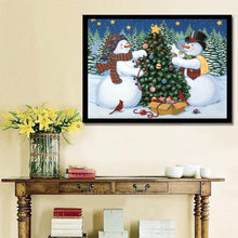 Load image into Gallery viewer, Snowman Christmas Tree 30*40CM(Canvas) Full Round Drill Diamond Painting