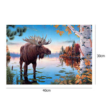 Load image into Gallery viewer, Lakeside Elk 40*30CM(Canvas) Full Round Drill Diamond Painting