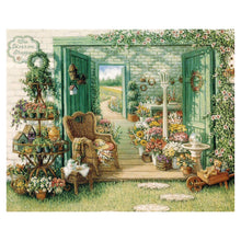 Load image into Gallery viewer, Yard Flowers 30*25CM(Canvas) Full Round Drill Diamond Painting