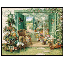 Load image into Gallery viewer, Yard Flowers 30*25CM(Canvas) Full Round Drill Diamond Painting