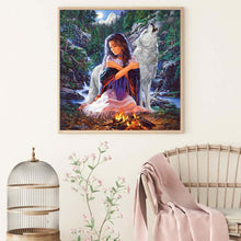 Load image into Gallery viewer, Wolf Girl 30*30CM(Canvas) Full Round Drill Diamond Painting