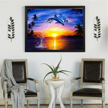 Load image into Gallery viewer, Sunset Dolphin 40*30CM(Canvas) Full Round Drill Diamond Painting