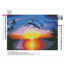 Load image into Gallery viewer, Sunset Dolphin 40*30CM(Canvas) Full Round Drill Diamond Painting