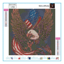 Load image into Gallery viewer, Eagle Flag 30*30CM(Canvas) Full Round Drill Diamond Painting