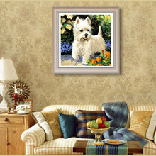 Load image into Gallery viewer, White Puppy 30*30CM(Canvas)-Full Round Drill Diamond Painting