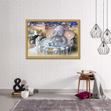 Load image into Gallery viewer, Shower Elephant 25*20CM(Canvas)-Partial Round Drill Diamond Painting