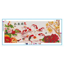 Load image into Gallery viewer, Peony 9 Fishes 80*35CM(Canvas) Full Round Drill Diamond Painting