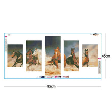 Load image into Gallery viewer, 5Pcs 6 Horse 95*45CM(Canvas) Full Round Drill Diamond Painting