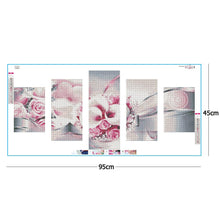 Load image into Gallery viewer, 5Pcs Flower 95*45CM(Canvas)-Full Round Drill Diamond Painting
