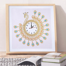 Load image into Gallery viewer, Peafowl Clock 35*35CM(Canvas) Special Shaped Drill Diamond Painting