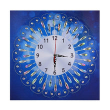 Load image into Gallery viewer, Novelty Flower Clock 35*35CM(Canvas) Round Drill Diamond Painting