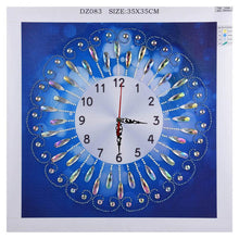 Load image into Gallery viewer, Novelty Flower Clock 35*35CM(Canvas) Round Drill Diamond Painting