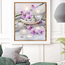 Load image into Gallery viewer, Candle Flower 30*35CM(Canvas)-Full Square Drill Diamond Painting