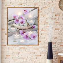 Load image into Gallery viewer, Candle Flower 30*35CM(Canvas)-Full Square Drill Diamond Painting