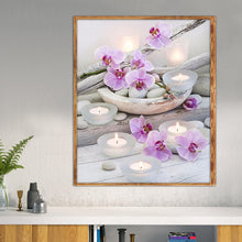 Load image into Gallery viewer, Candle Flower 30*35CM(Canvas)-Full Square Drill Diamond Painting