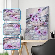 Load image into Gallery viewer, Candle Flower 30*35CM(Canvas)-Full Square Drill Diamond Painting