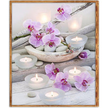 Load image into Gallery viewer, Candle Flower 30*35CM(Canvas)-Full Square Drill Diamond Painting