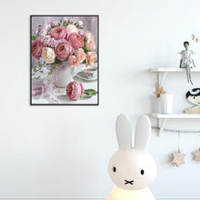 Load image into Gallery viewer, Pink Flowers 40*30CM(Canvas) Full Round Drill Diamond Painting